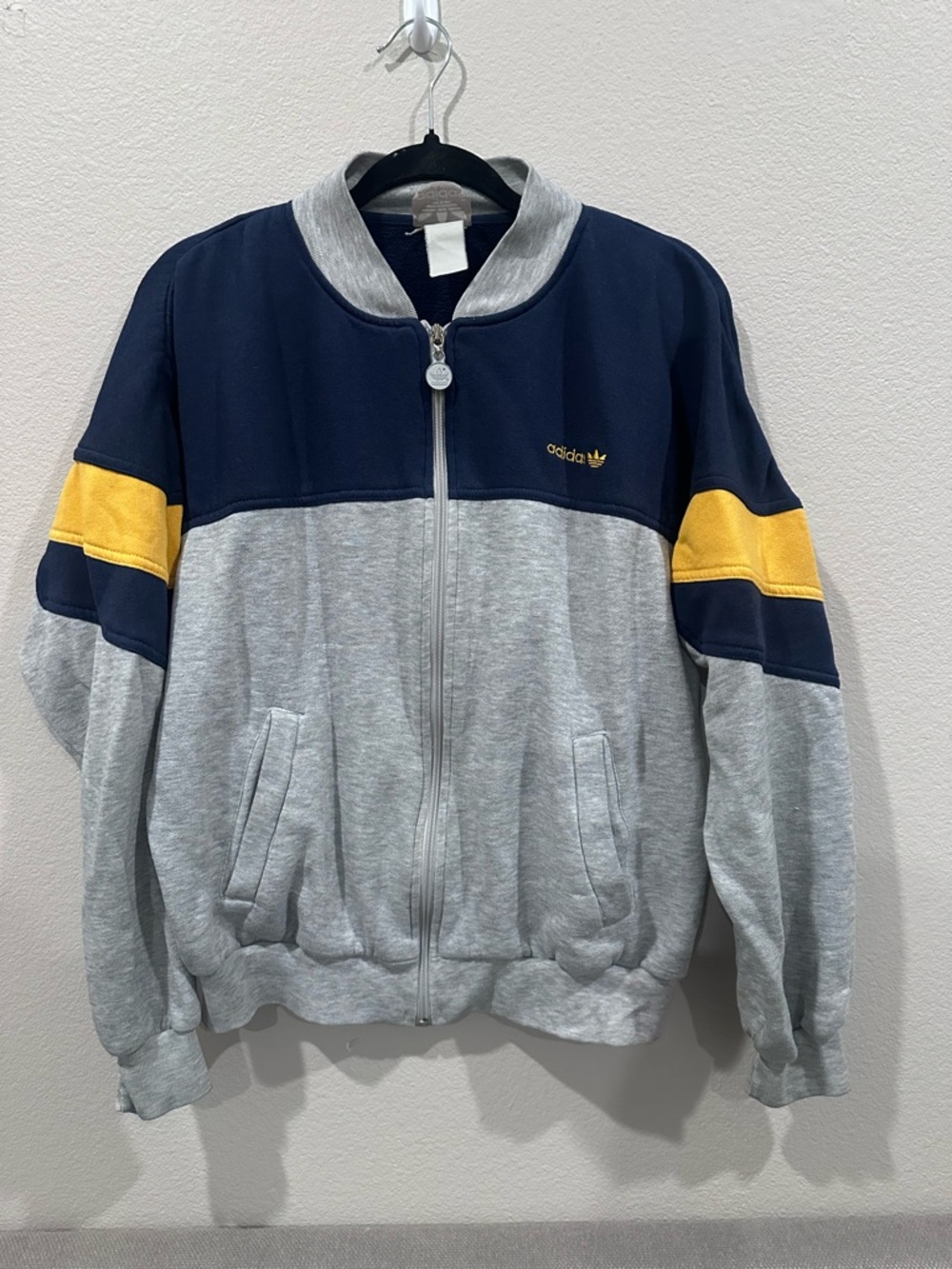 adidas Kids Colorblock Puffer Jacket in Navy, Gray & Yellow